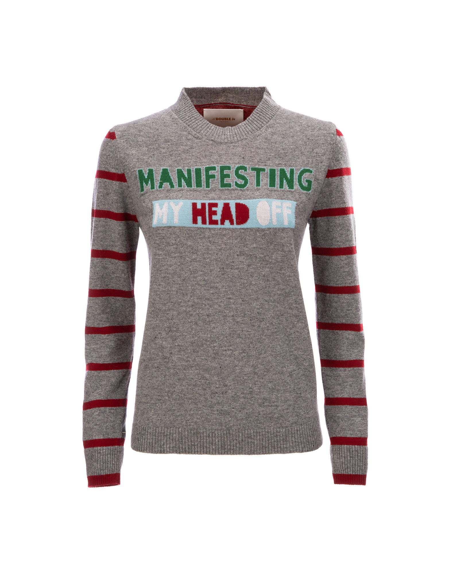 LaDoubleJ Skinny Crew Neck Grigio PUL0038KNI029GRI0001