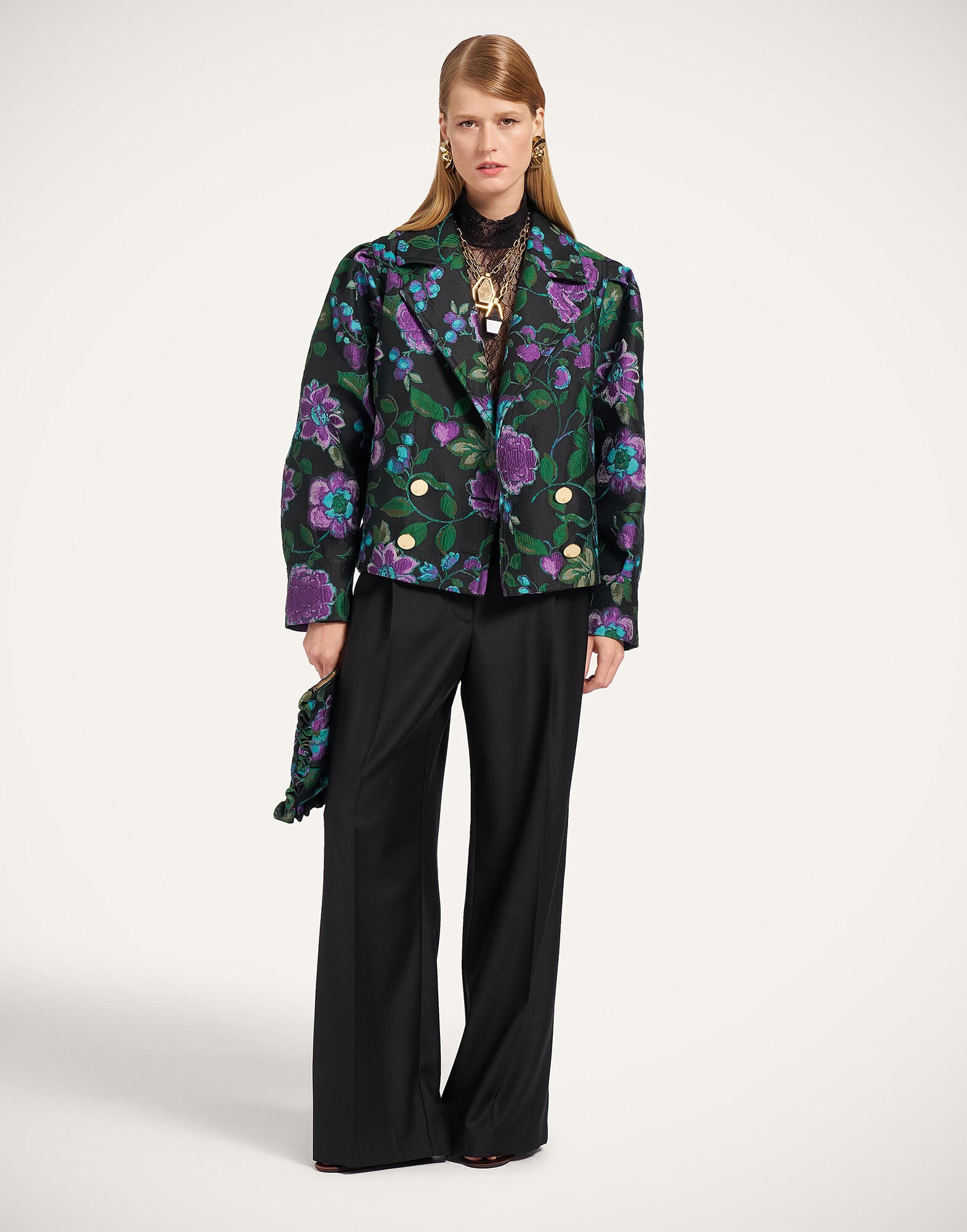 La DoubleJ Victoria Jacket Botanical Black JAC0201JCQ144BOT01BL01