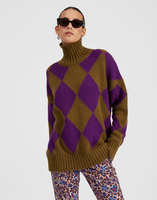 La DoubleJ Argyle Sweater Green/Purple PUL0091KNI064VAR0122