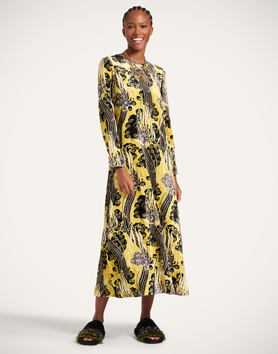 Long Sleeve Swing Dress in Atlantis Yellow for Women | La DoubleJ Long Sleeve Swing Dress in Atlantis Yellow for Women | La DoubleJ