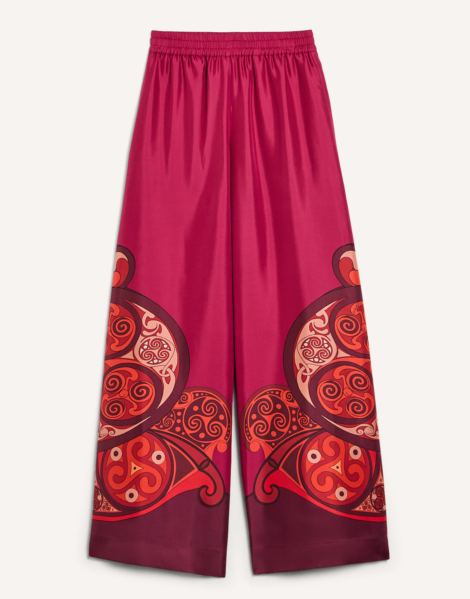 La DoubleJ Palazzo Pants Alchemy Plac&eacute;e Dark Red TRO0026SIL001ALC03RE40