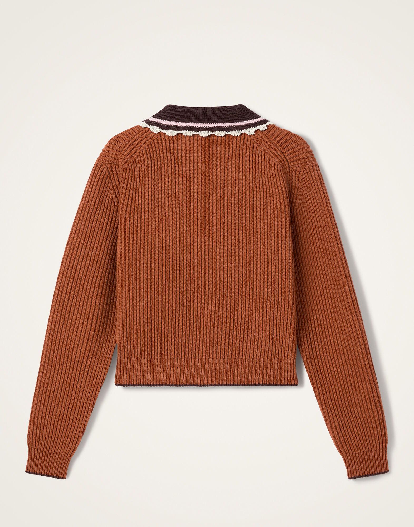 La DoubleJ Picket High Sweater Solid Tobacco PUL0404KNI037SOLIDBR06