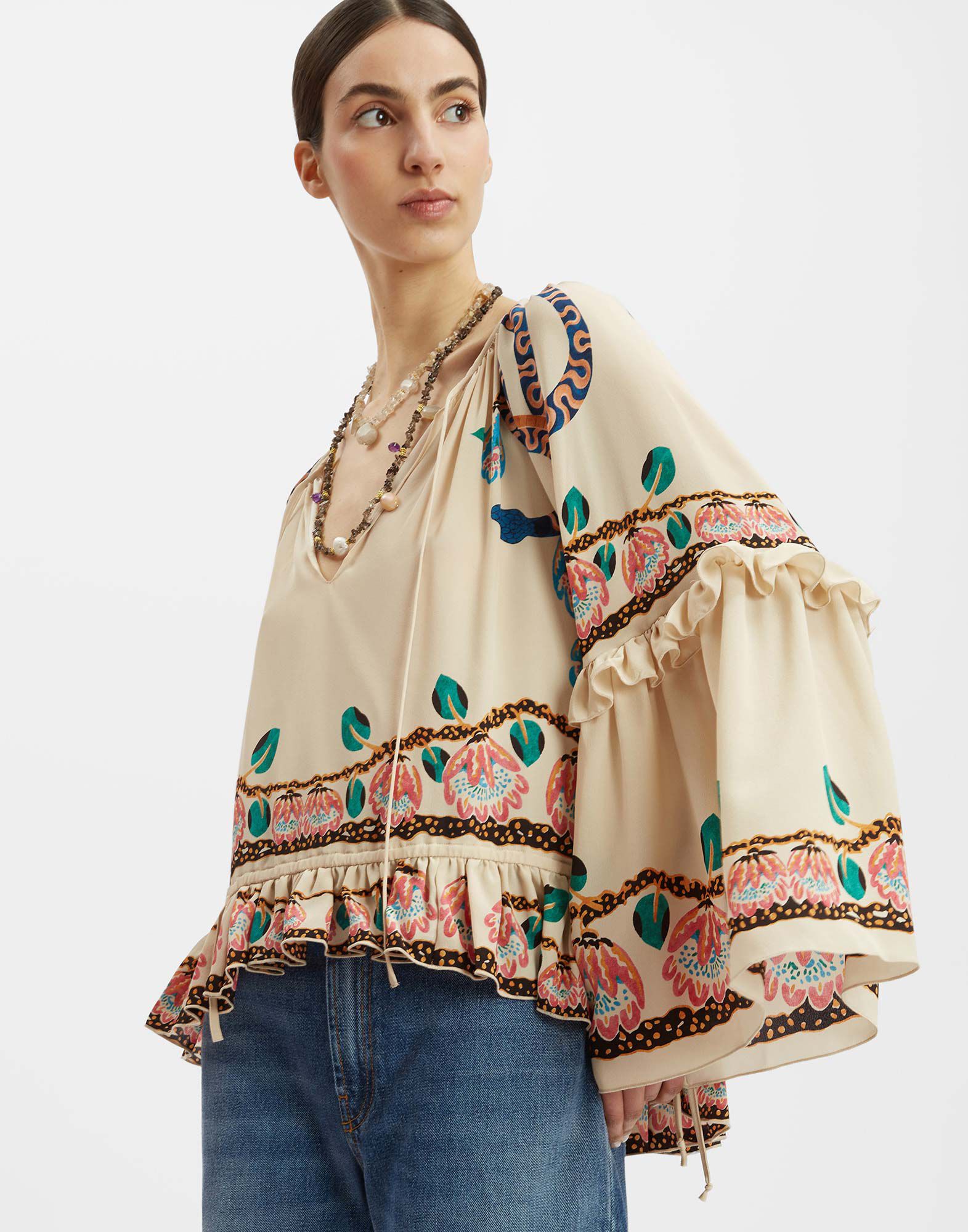 Boho Blouse in Eve Ecru for Women | La DoubleJ