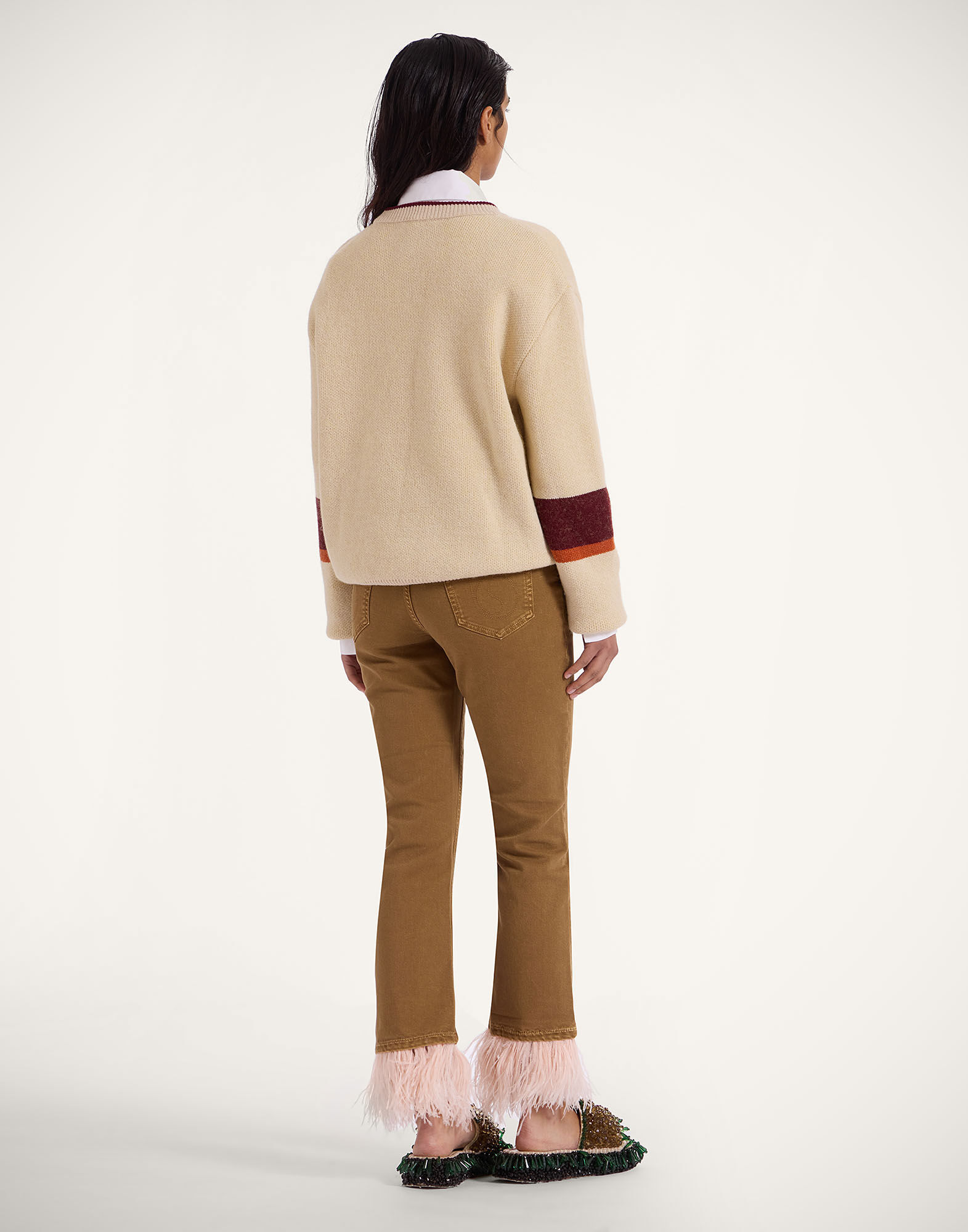 Fancy Crop Jeans in Khaki for Women | La DoubleJ