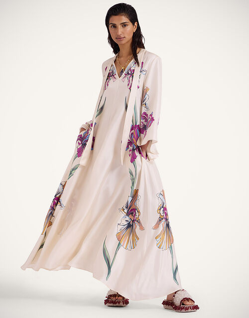 La DoubleJ Magnifico Dress Iris Plac&eacute;e Ivory DRE0232SIL006IRS07WH04