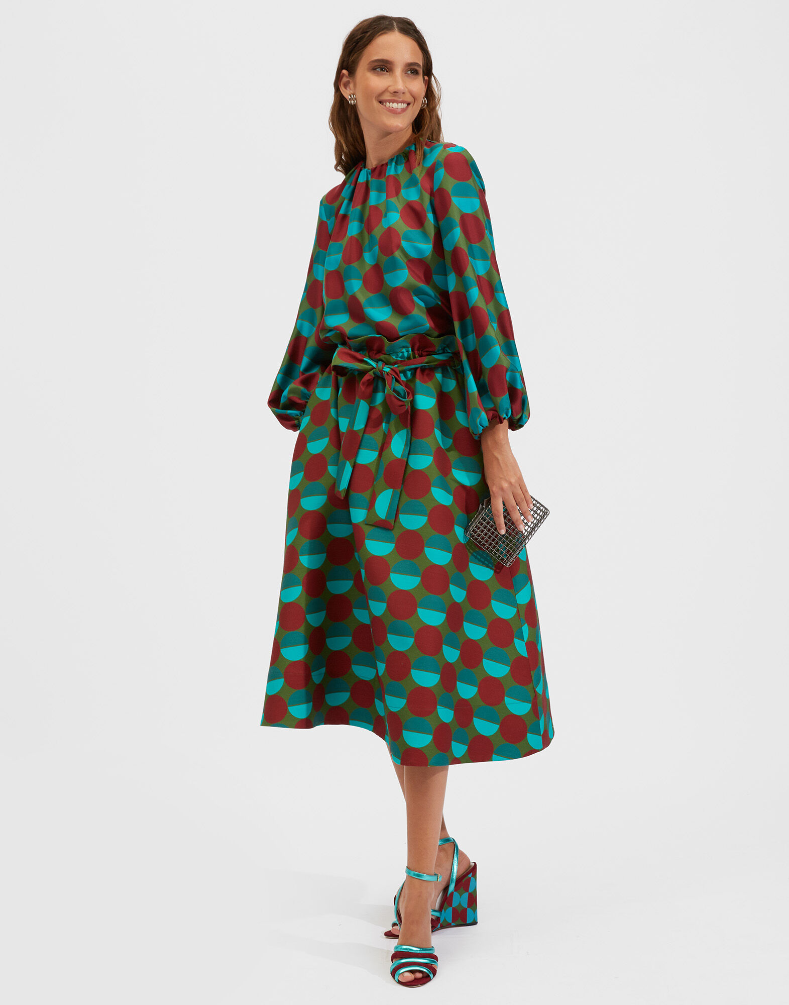 La DoubleJ Sardegna Skirt Sfere Grandi Verde SKI0043CAD001SFE0015