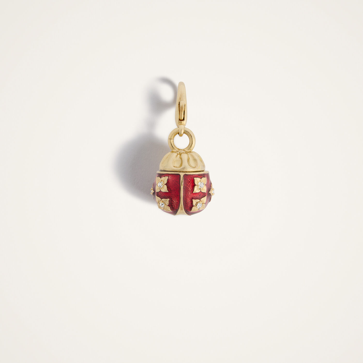  La Doublej Charms Women - Lady Scarab Charm 24k Gold Plate & Rhinestone One Size 60% Tin Alloy 10% Zamak 10% Crystal 10% Brass 10% Enamel 
