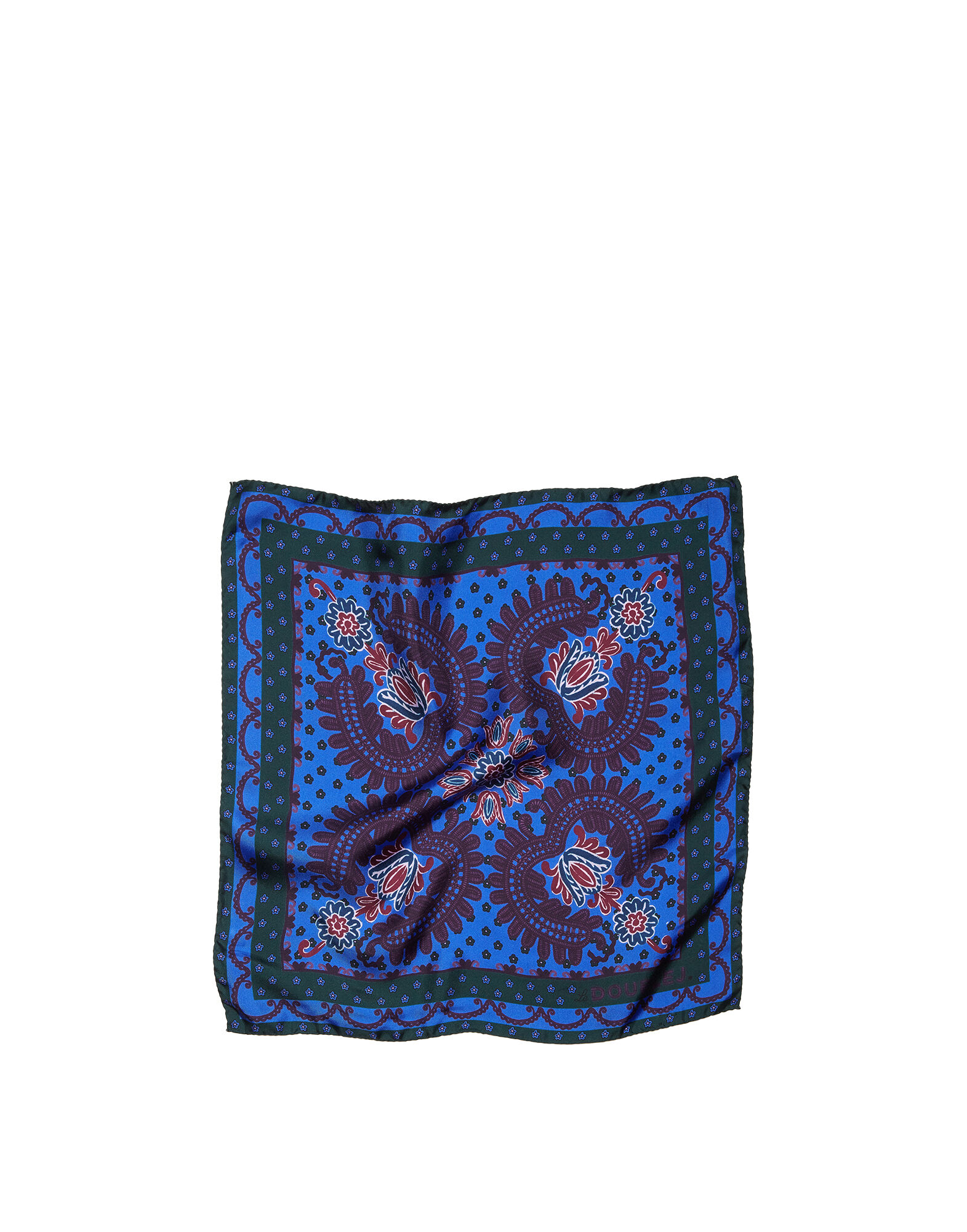 La DoubleJ Folky Hearts Foulard (45X45) Folky Hearts Blue SCA0036SIL013FLH0001