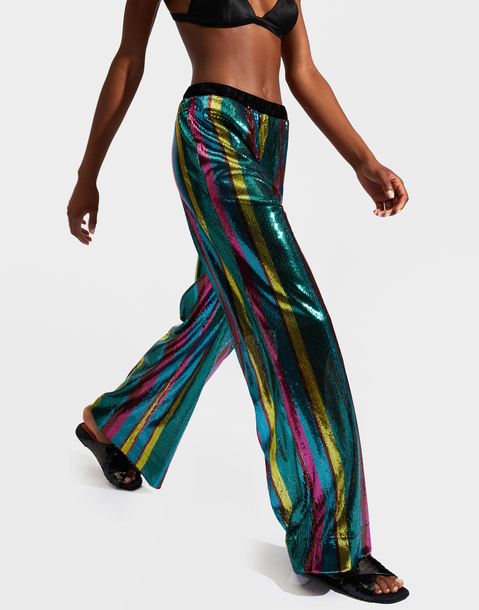 La DoubleJ Holiday Palazzo Pants Riga Rainbow TRO0075PAI002RIG0013