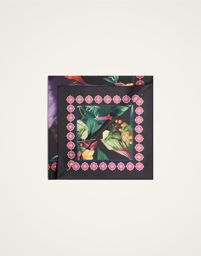 La DoubleJ Foulard 90 La DoubleJ Foulard 90 Zooflora Butterbird Placée Black SCA0067SIL006BTB03BL01