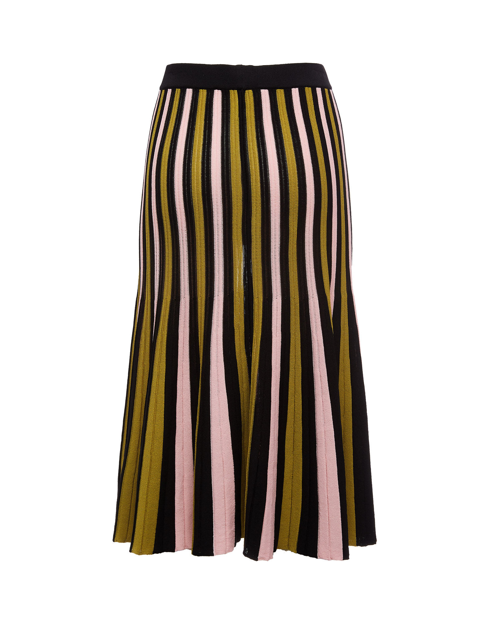 LaDoubleJ Accordion Knit Skirt Righe Verde SKI0034KNI022RIG0009