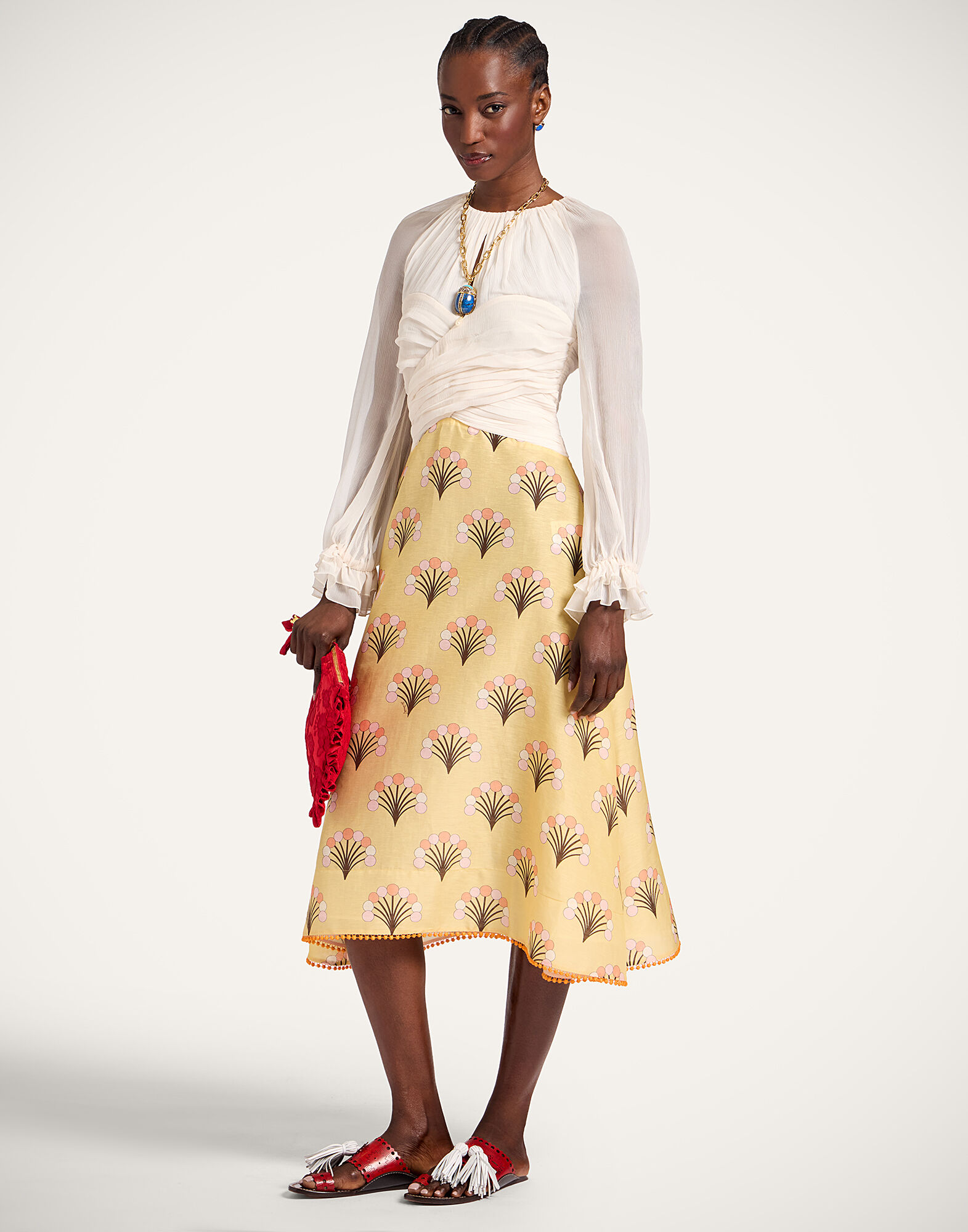 La DoubleJ En Pointe Dress Florette Yellow DRE1023LIN011FLO05YE02