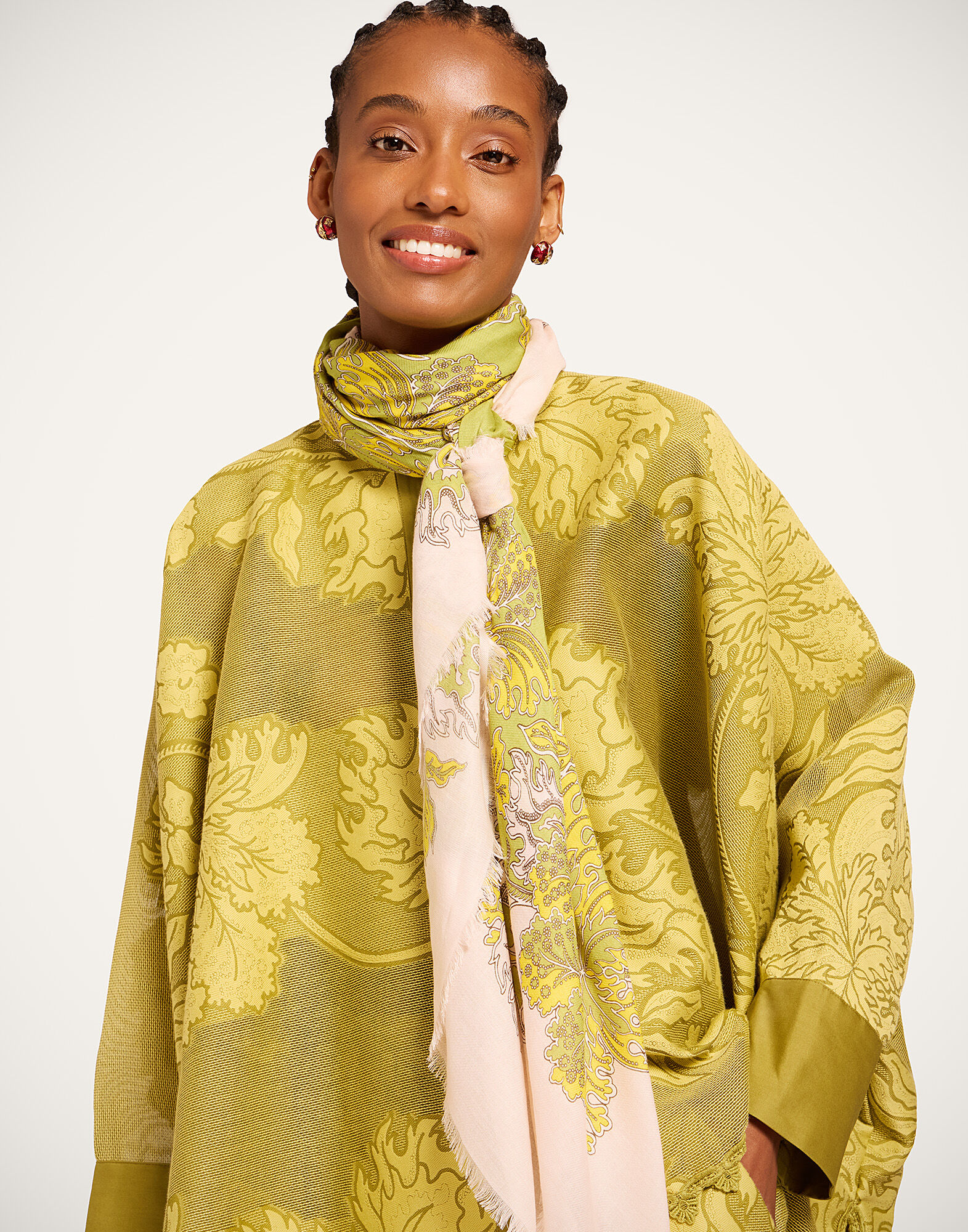 La DoubleJ Foulard 140 Swathe Plac&eacute;e Pink SCA0060MOS001SWA03PI01