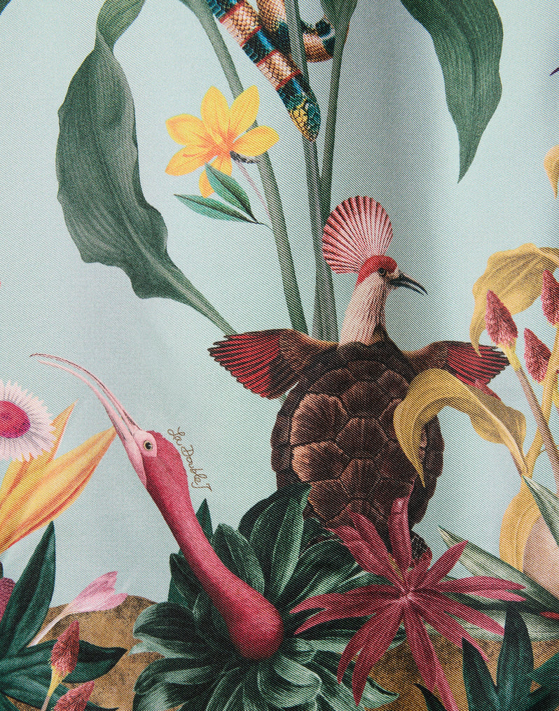 La DoubleJ Pajama Pants La DoubleJ Pajama Pants Zooflora Placée Light Blue TRO0116SIL001ZOF04BU01