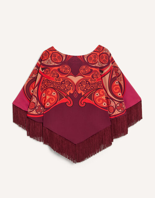 La DoubleJ Mini Poncho Alchemy Plac&eacute;e Dark Red SCA0077VIS036ALC03RE40