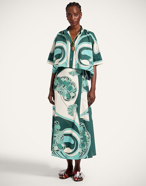 La DoubleJ Sarong Skirt Blooming Tulip Plac&eacute;e Mint SKI0122COT056BTU01GR11