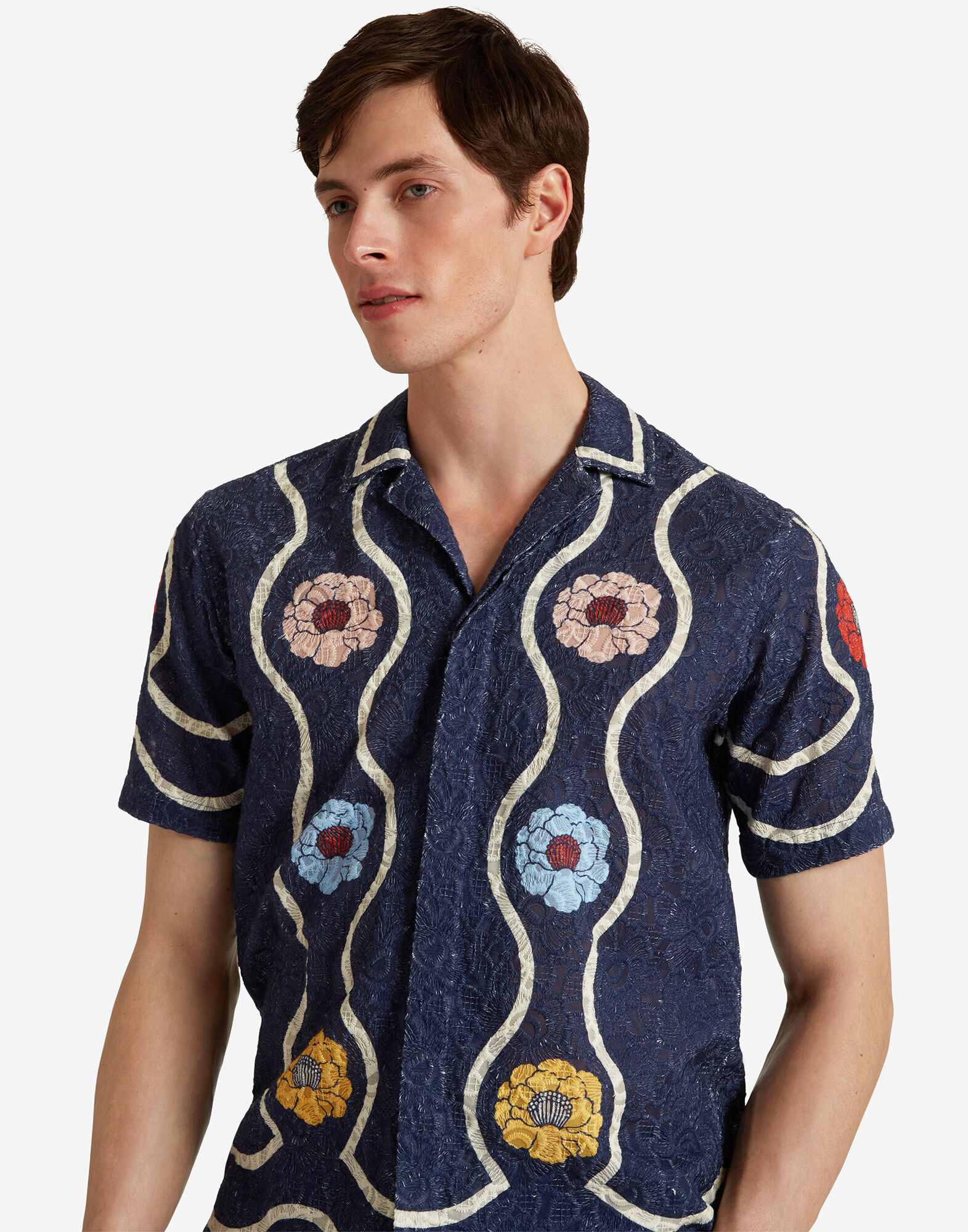 La DoubleJ Maitan Shirt Whitsun Plac&egrave;e Blue SHI0118COT066FSK01BU03