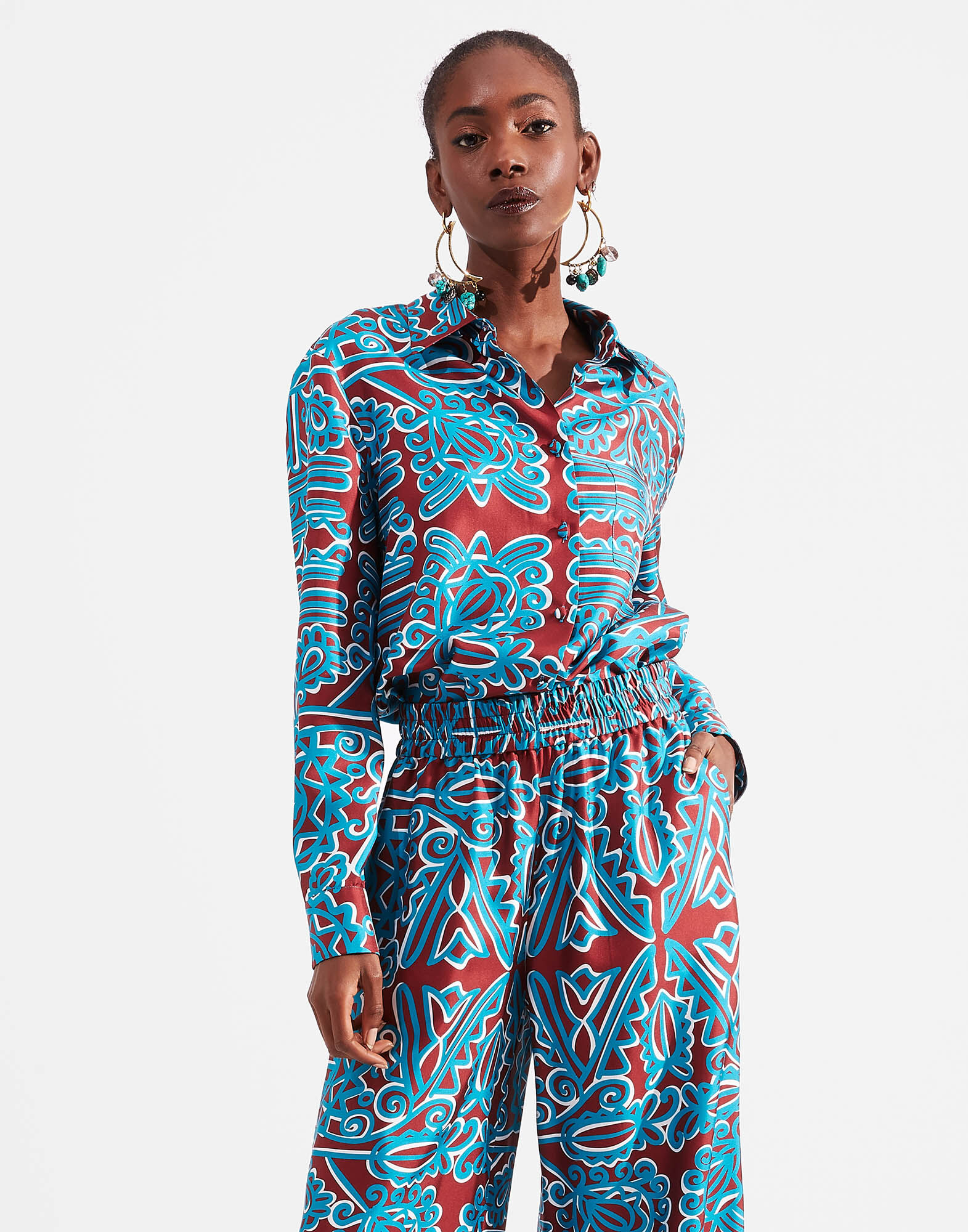 LaDoubleJ Boy Shirt Parnaveg Turchese SHI0001SIL001PRN0003