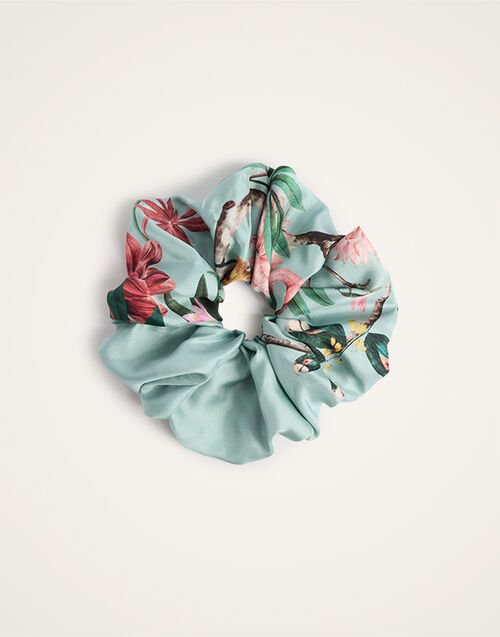 La DoubleJ Giga Scrunchie Zooflora Light Blue SCR0003SIL001ZOF02BU01