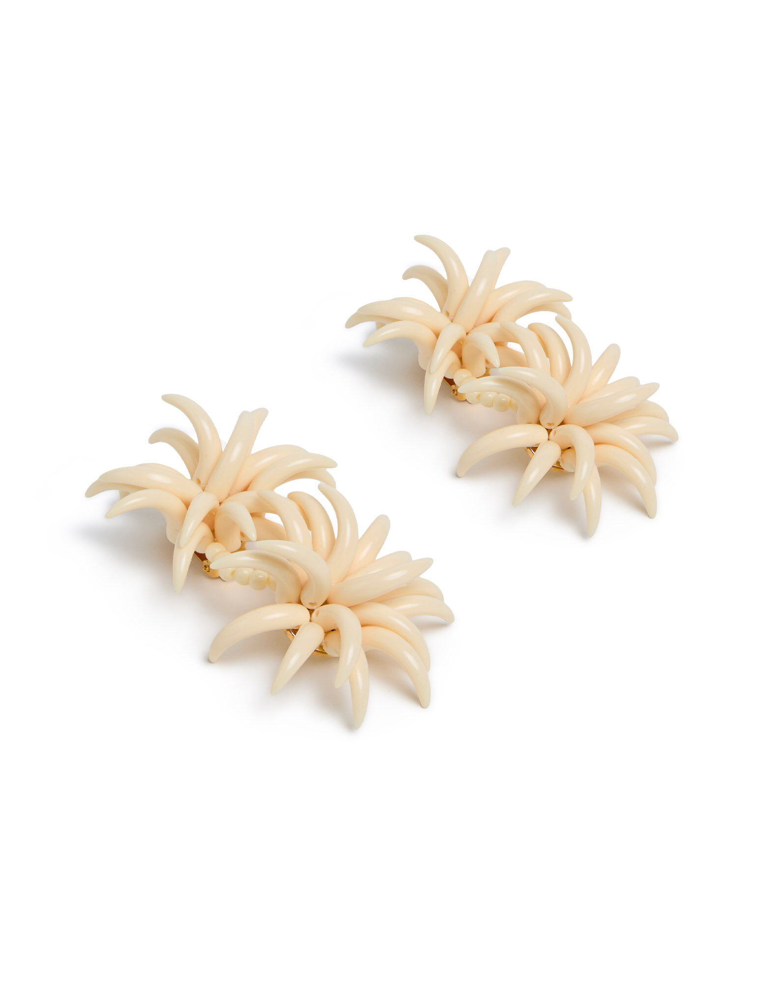 La DoubleJ Primavera Earrings Solid Ivory EAR0043POL008SOLIDWH04
