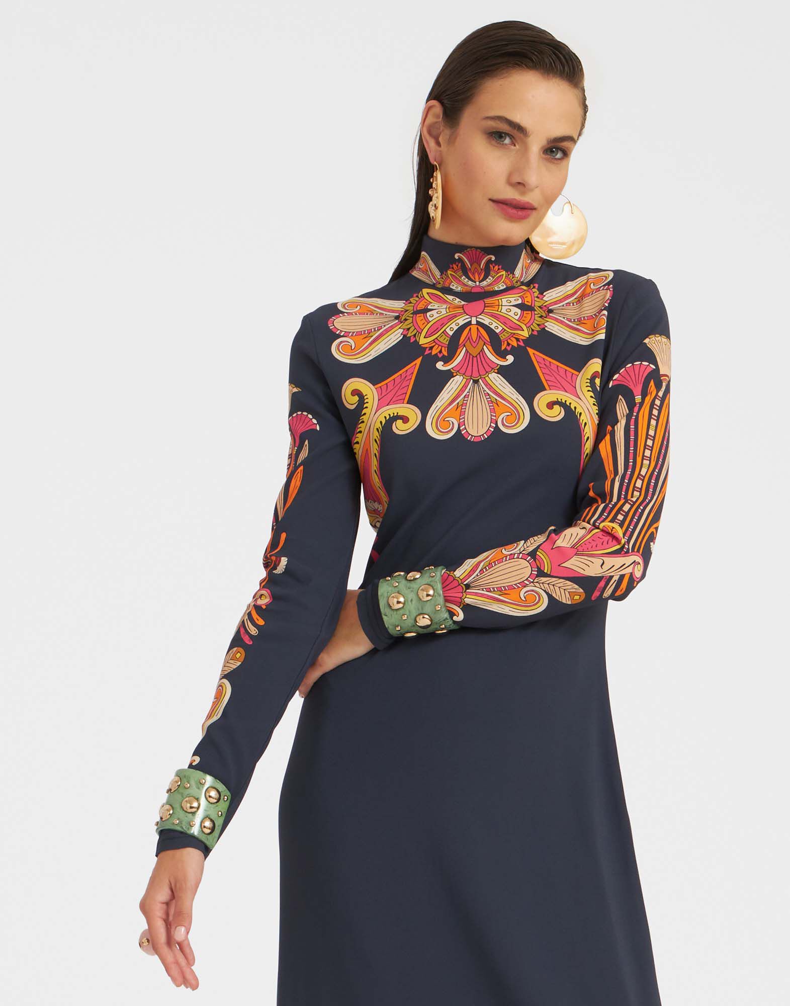 La DoubleJ Halle Dress Totem Plac&eacute;e Blue DRE0444VIS011TOT02BU03