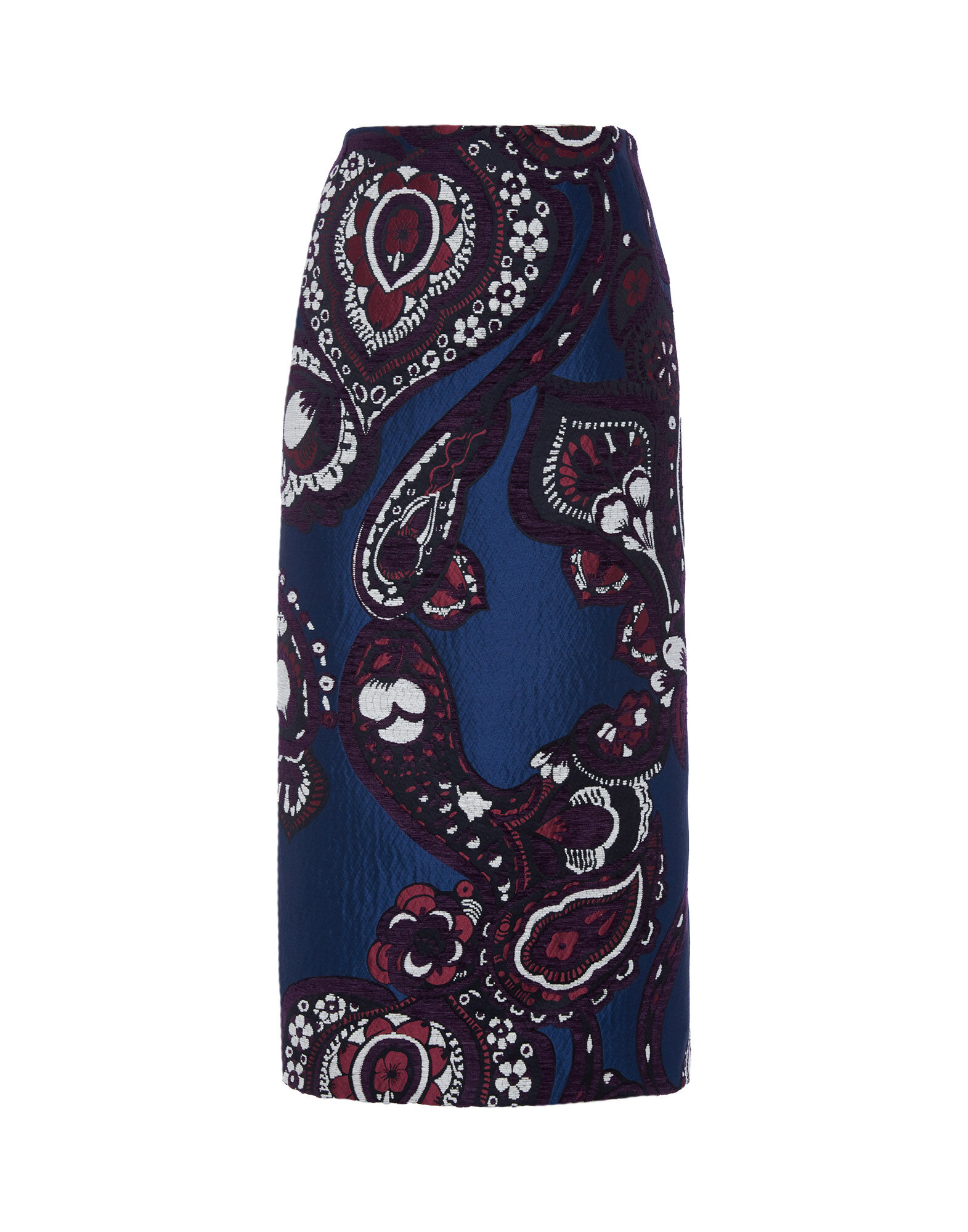 La DoubleJ Pencil Skirt Paisley Blu SKI0011JAC035PAI0002