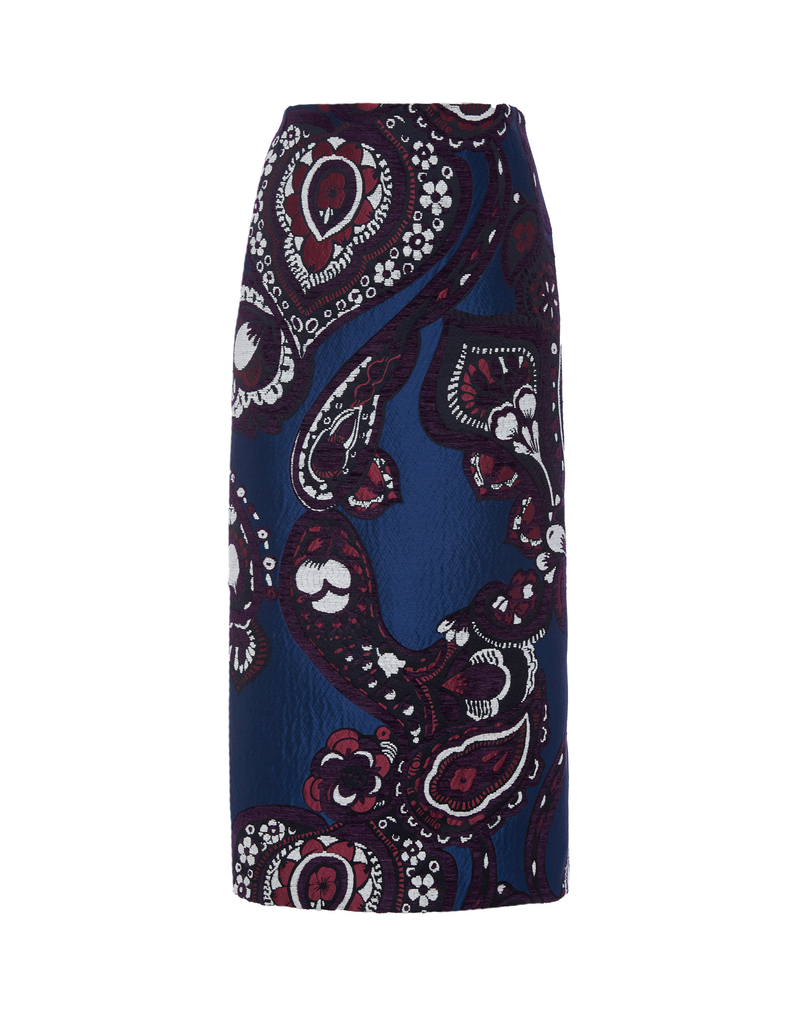 La DoubleJ Pencil Skirt La DoubleJ Pencil Skirt Paisley Blu SKI0011JAC035PAI0002