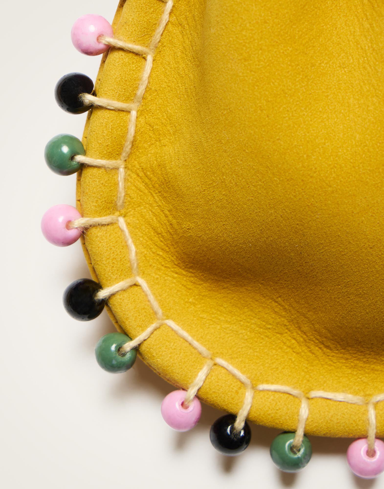 La DoubleJ Power Pouch With Crystals Solid Yellow BAG0085LEA015SOLIDYE02