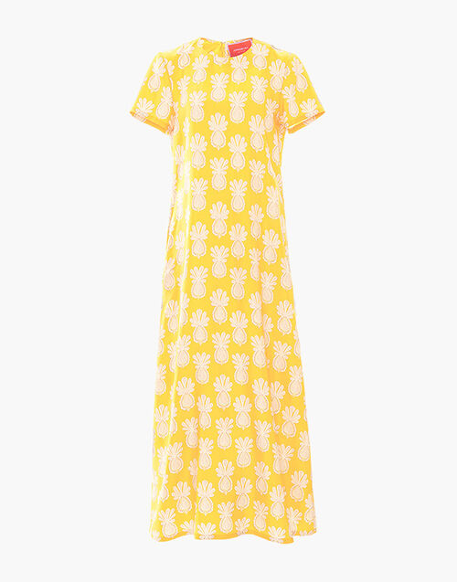 La DoubleJ Swing Dress Pineapple Sunflower DRE0001SIL001PNP20YE02