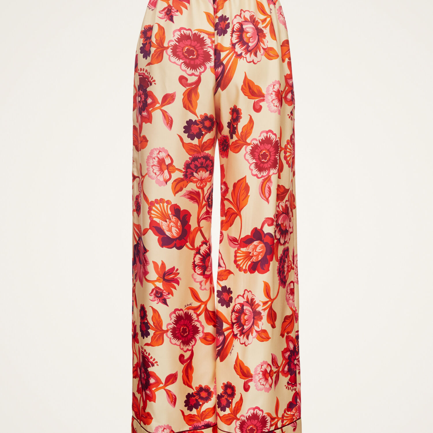 La Doublej Floral-print Pajama Trousers In Hottie Cream