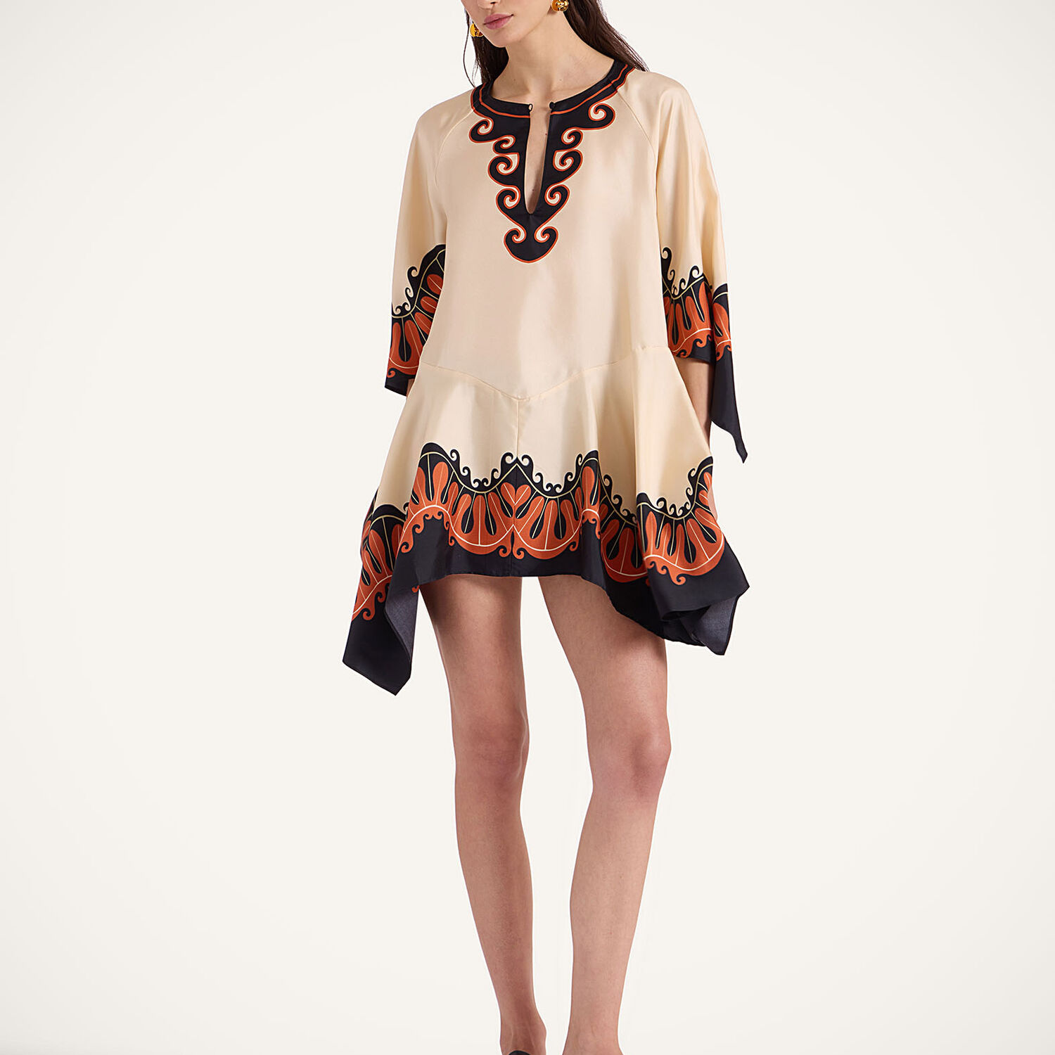 La Doublej Malibu Dress In Pacific Placée Dark Orange