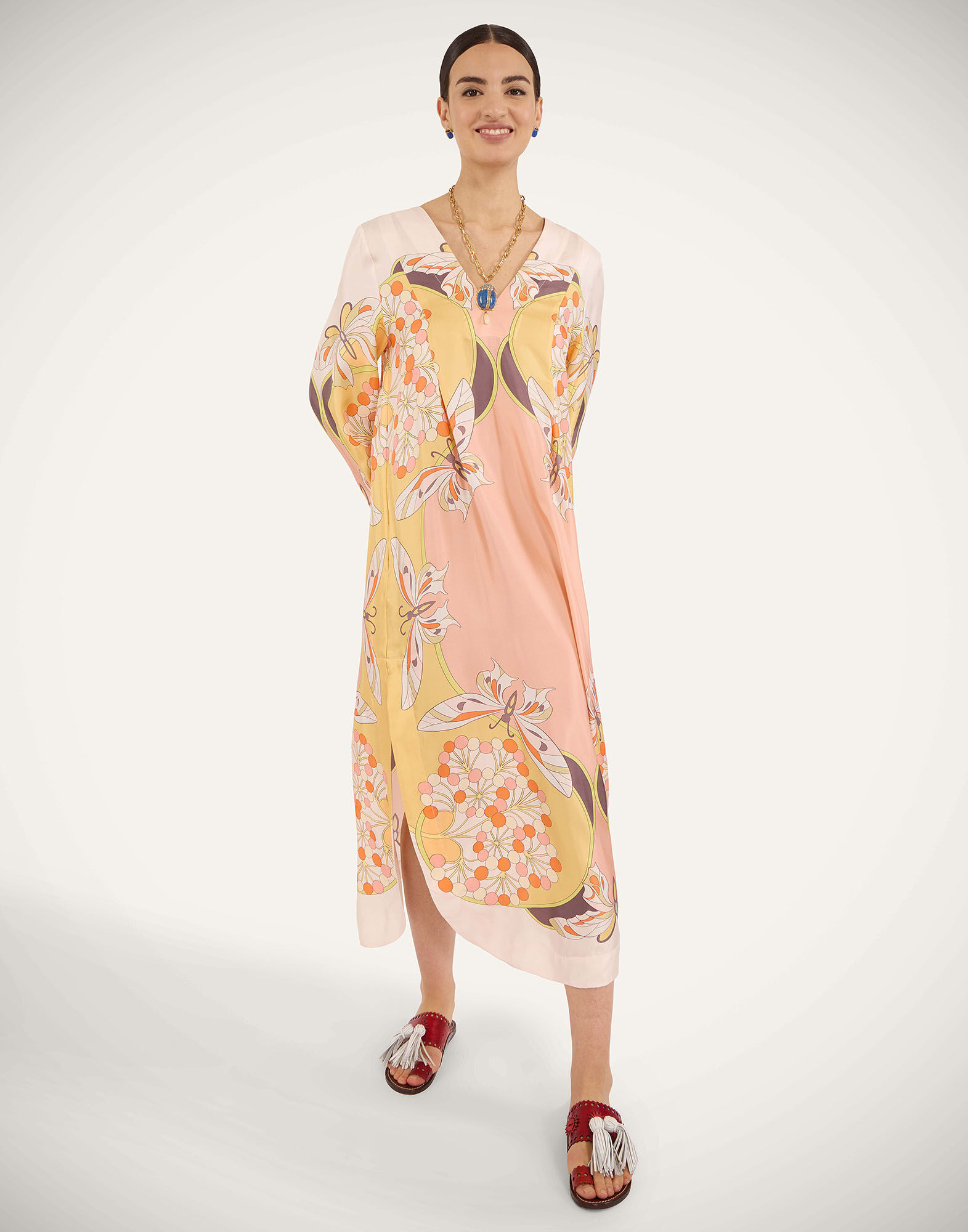 La DoubleJ Twin Flame Dress Florette Plac&eacute;e Pale Pink DRE1022SIL029FLO08PI02