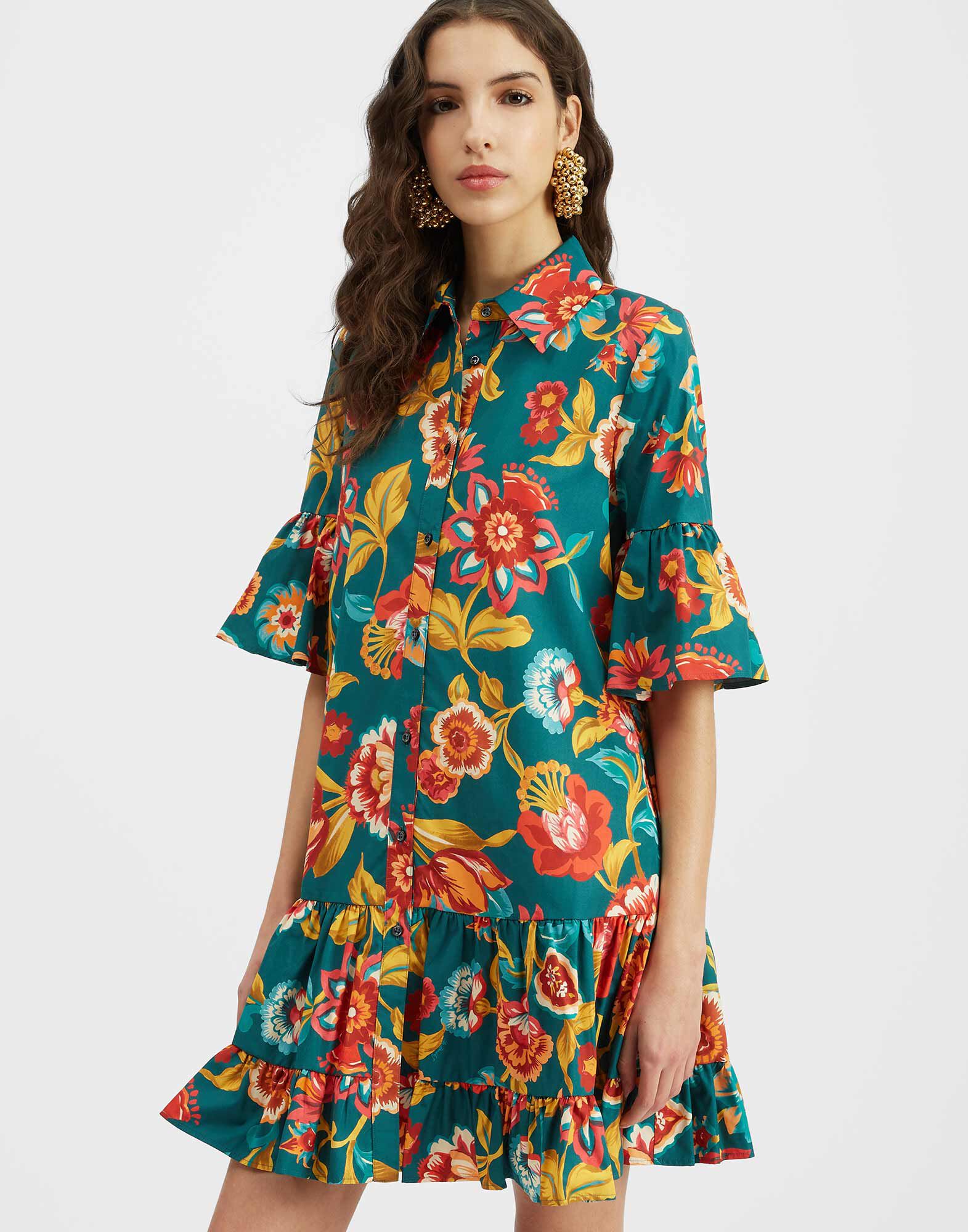 La DoubleJ Choux Dress Hottie Emerald DRE0193COT039HOT01GR04