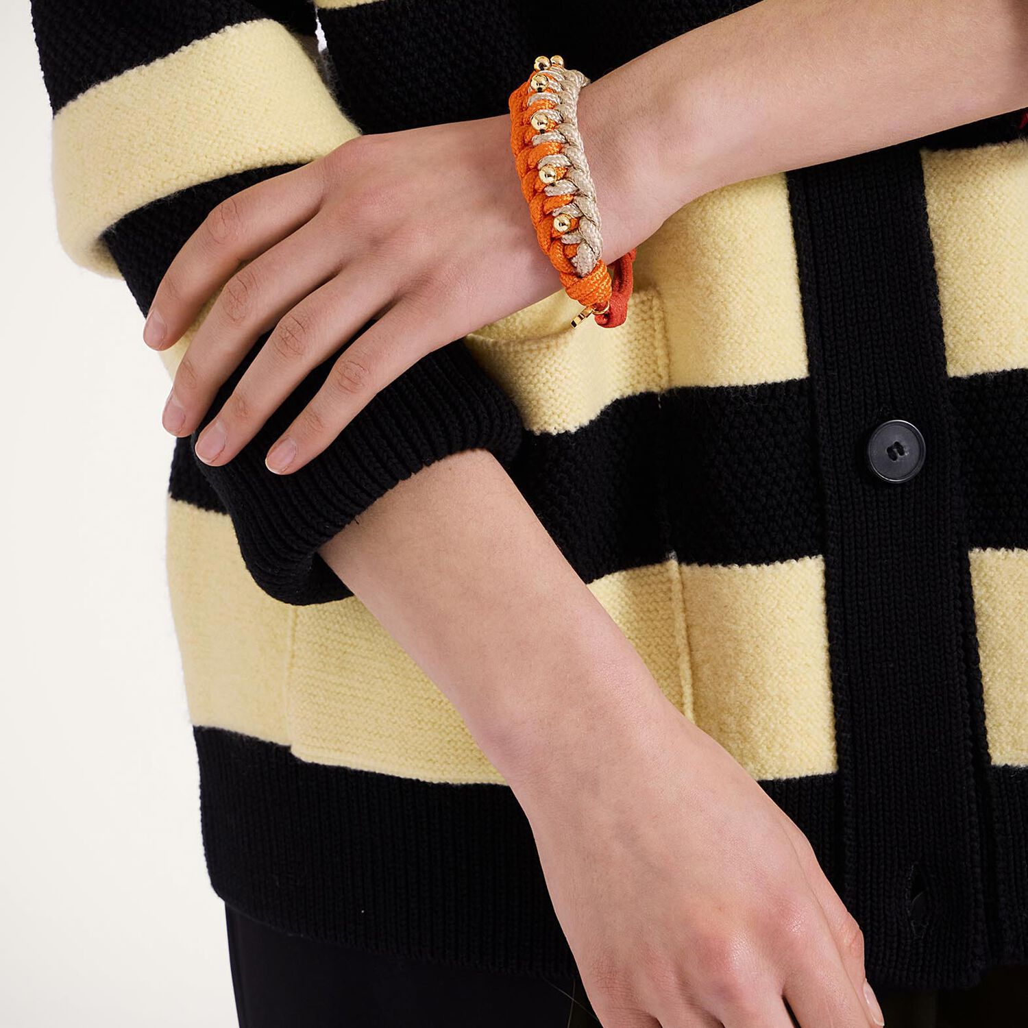 La Doublej Better Together Bracelet In Bicolor Orange & Ivory