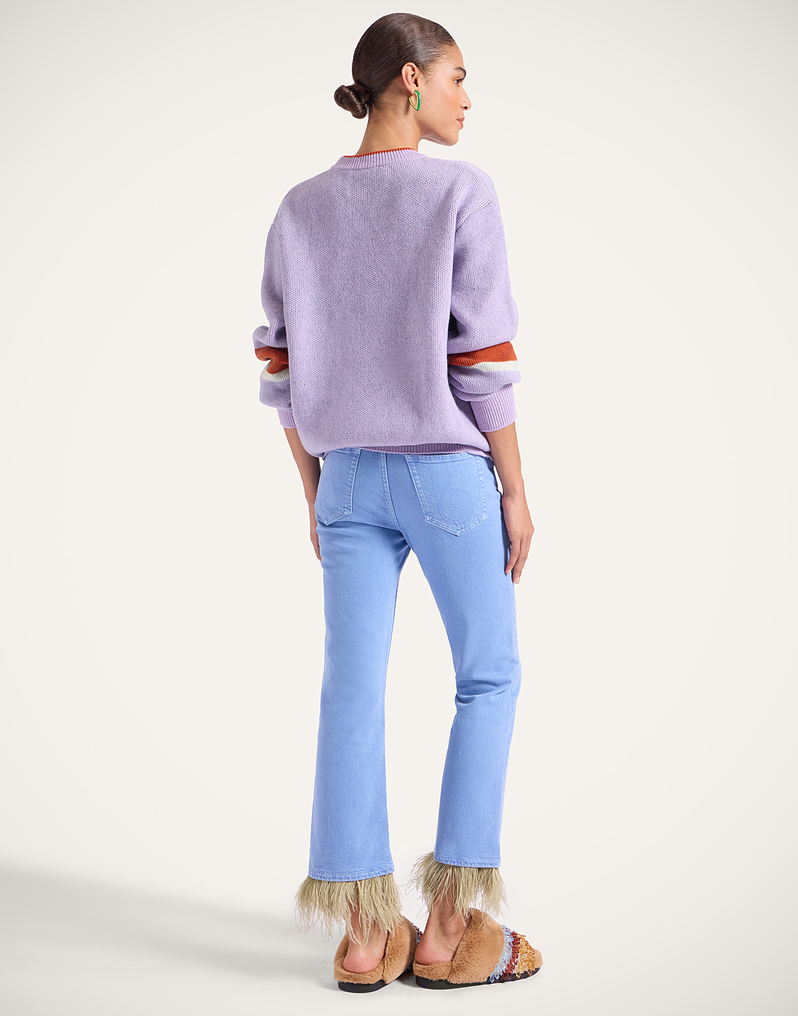 La DoubleJ Fancy Crop Jeans (With Feathers) La DoubleJ Fancy Crop Jeans (With Feathers) Light Blue TRO0097DEN001SOLIDBU01