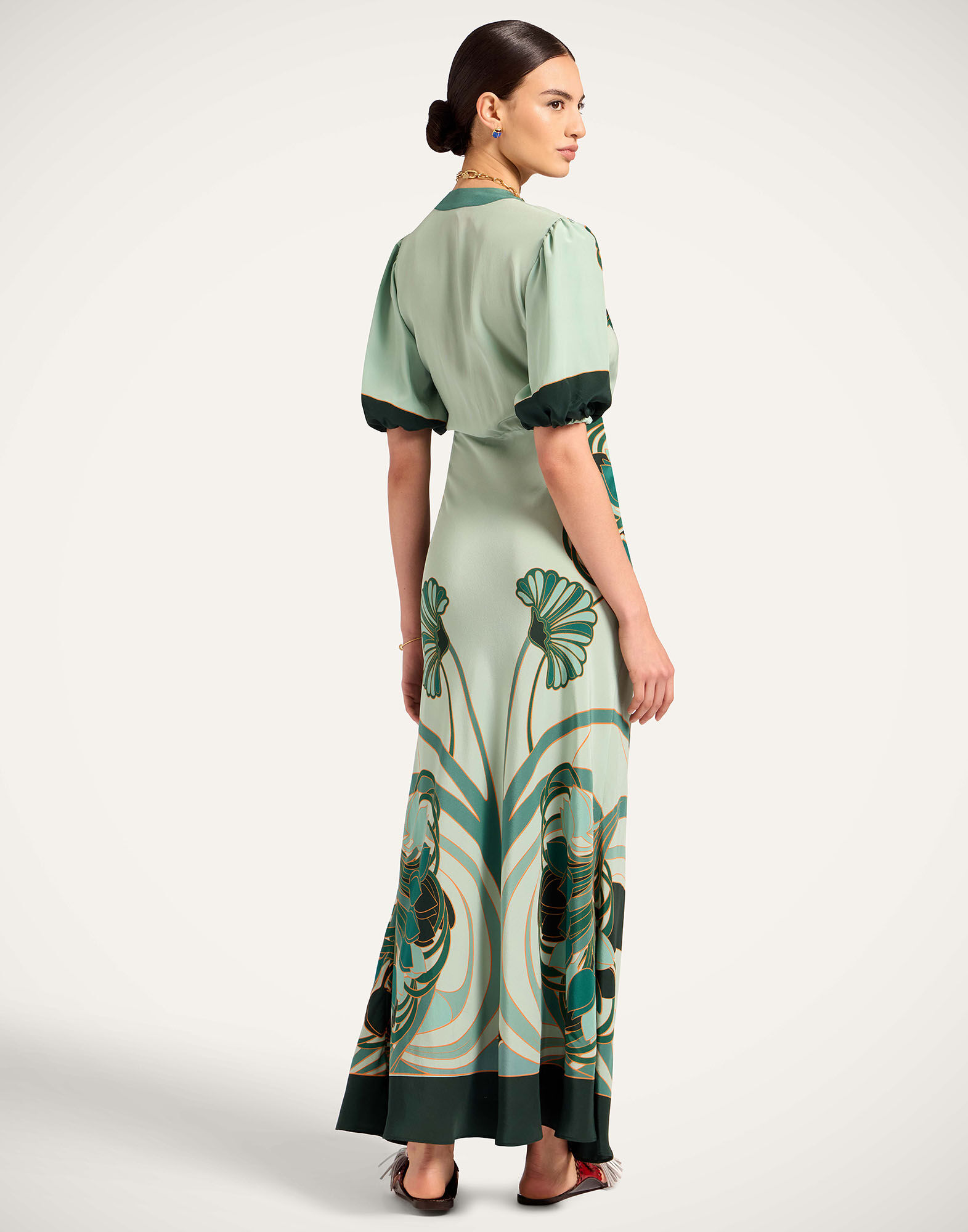 La DoubleJ Marlene Dress Blooming Tulip Plac&eacute;e Mint DRE0869CRE001BTU01GR11