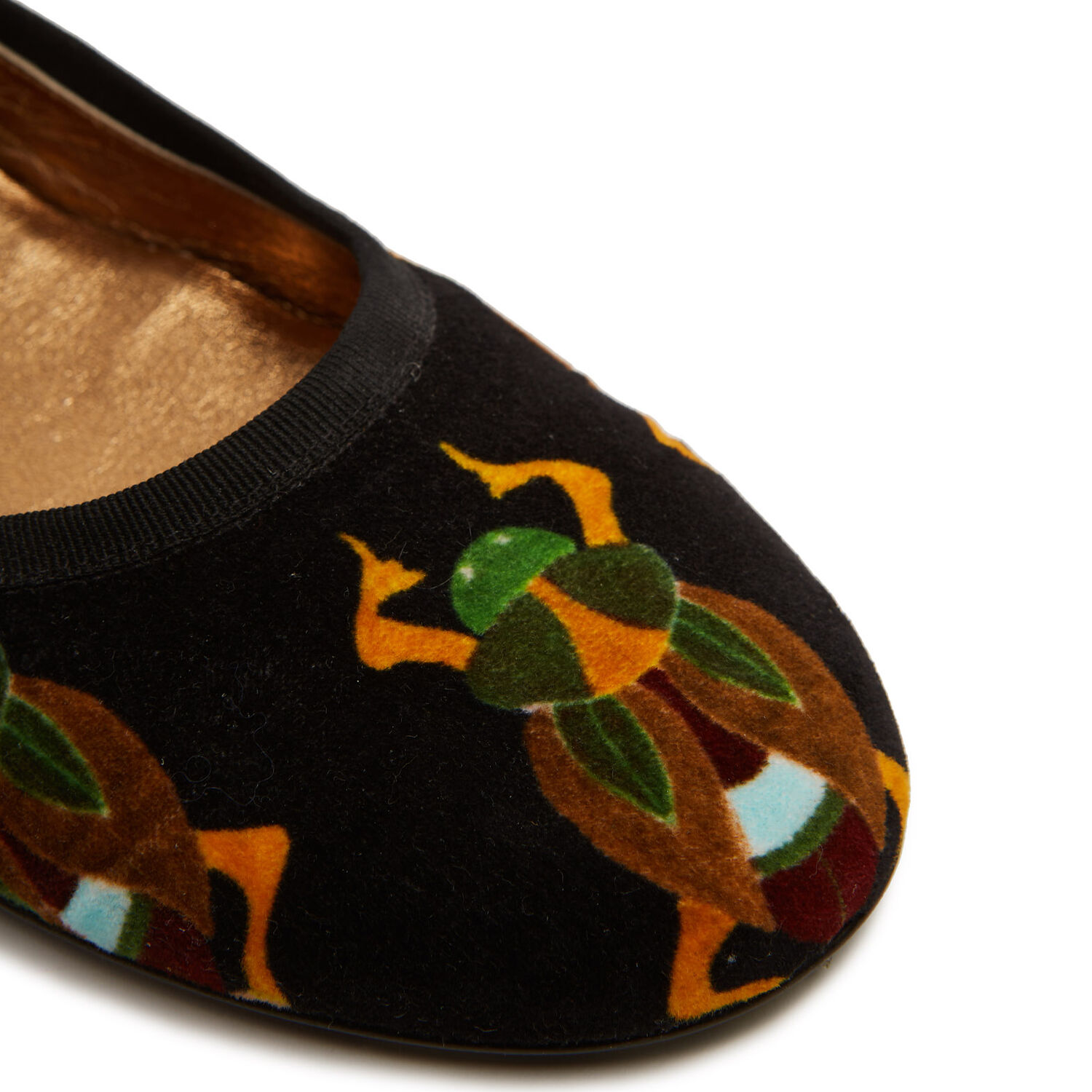 Shop La Doublej Winter Ballerina Flats In Scarab Black