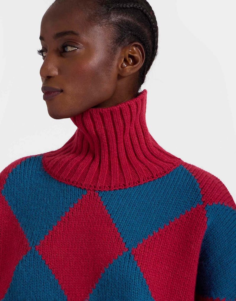 La DoubleJ Argyle Sweater La DoubleJ Argyle Sweater Red & Blue PUL0091KNI064VA183RE01