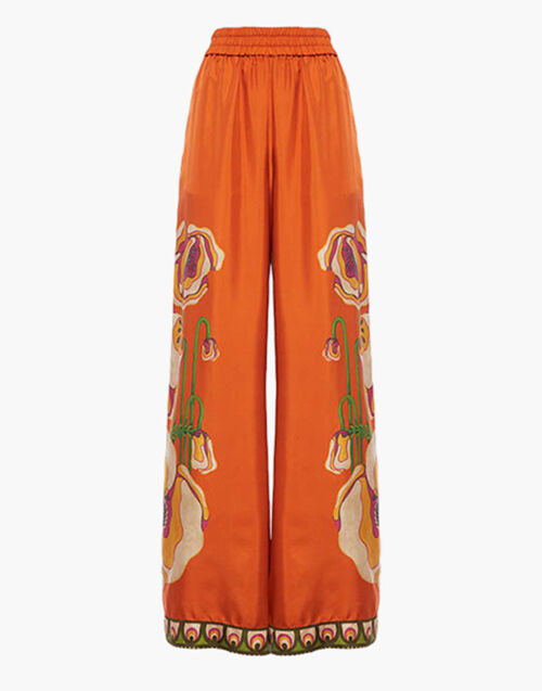 La DoubleJ Palazzo Pants La DoubleJ Palazzo Pants Poppies Orange Placée TRO0026SIL006PPP0005