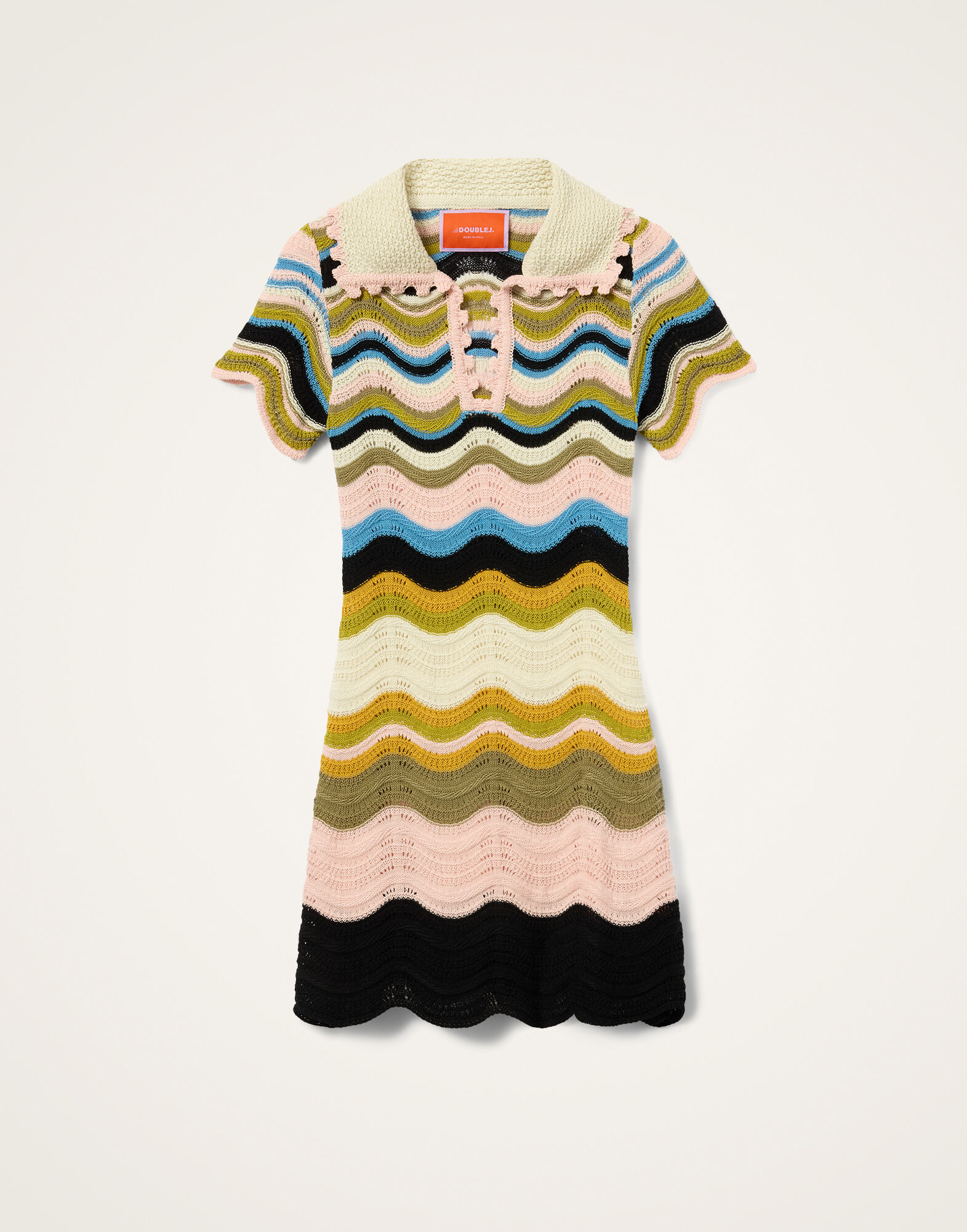 La DoubleJ Chevron Mini Dress Multicolor Geen &  Pink DRE0915KNI158VA499PI01
