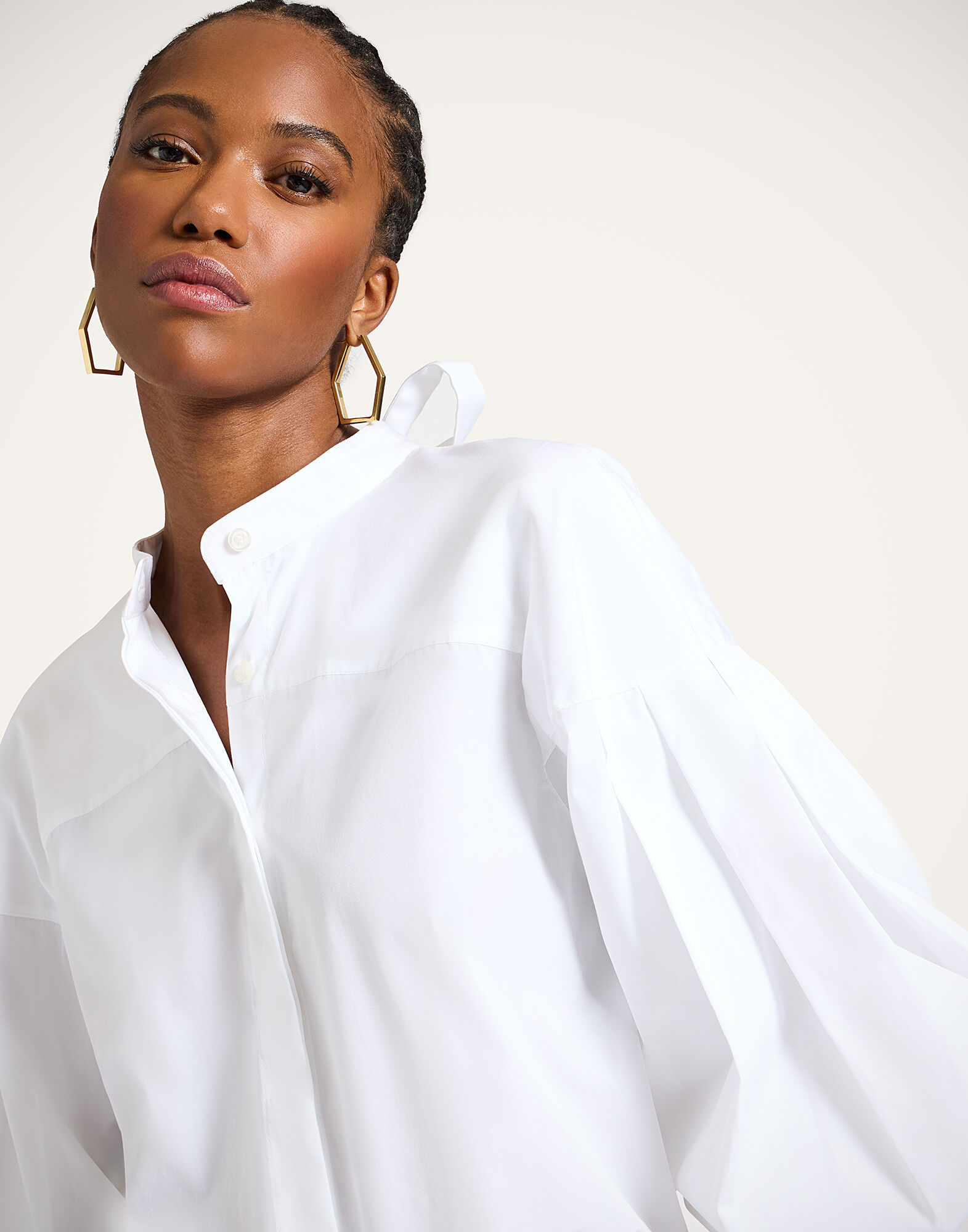 La DoubleJ Share Your Screen Shirt Solid White SHI0117COT043SOLIDWH01