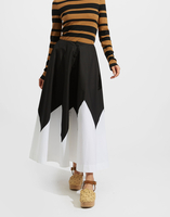 La DoubleJ Holiday Skirt Intarsio Color Block B/W SKI0062COT043CLB09BL01