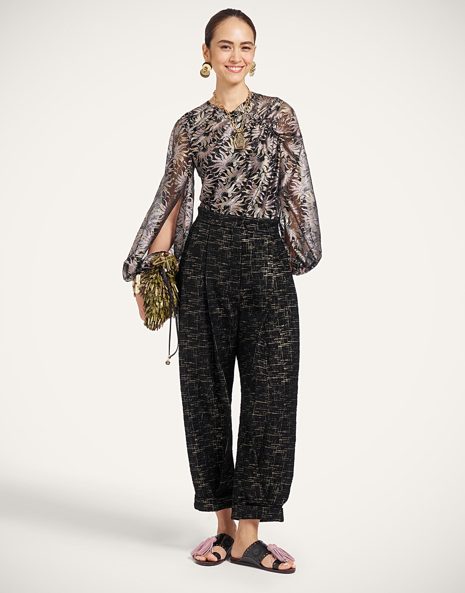 La DoubleJ Brigid Top Sun Black TOP0228LAC015SUN03BL01