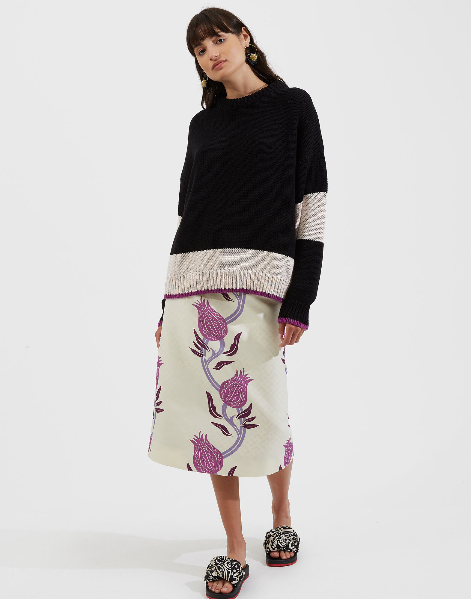 La DoubleJ Boy Sweater Nero-Bianco PUL0064KNI040VAR0070