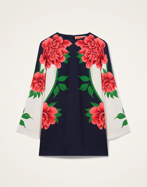 La DoubleJ Mini Supreme Swing Dress Queen Peony Plac&eacute;e Blue DRE0619SAB001QPE02BU03