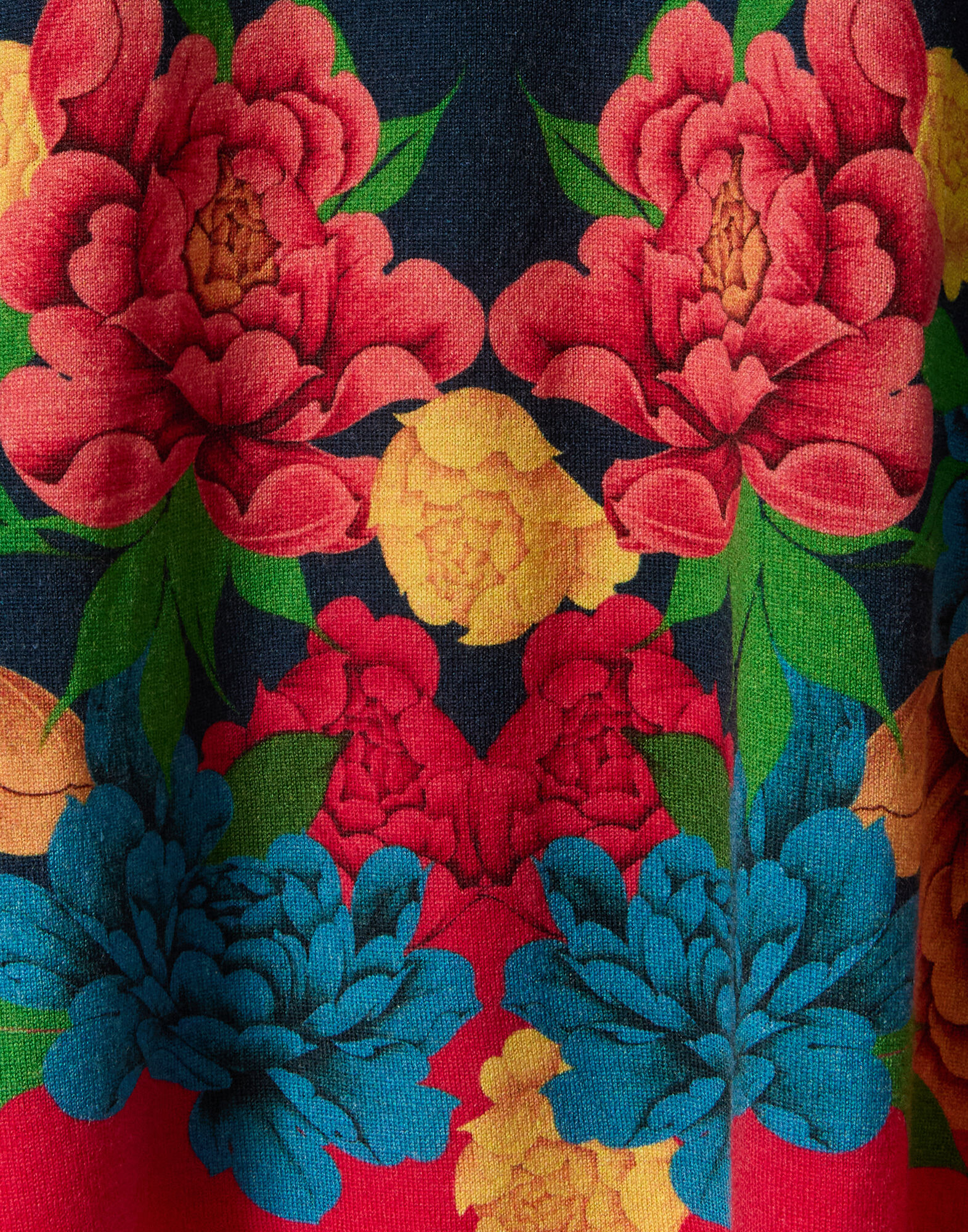 La DoubleJ Knit Long Sleeve Mini Swing Dress Queen Peony Plac&eacute;e Blue DRE1068KNI206VA484BU03