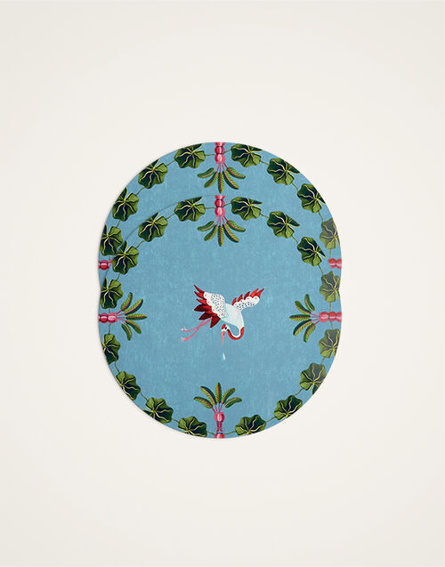 La DoubleJ Disk Placemats Set of 2 Spirit Stork Sky Blue PMT0032CRK001HLE09BU10