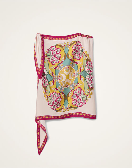 La DoubleJ Full-On Foulard Florette Plac&eacute;e Fuchsia SCA0096SIL029FLO08PI03