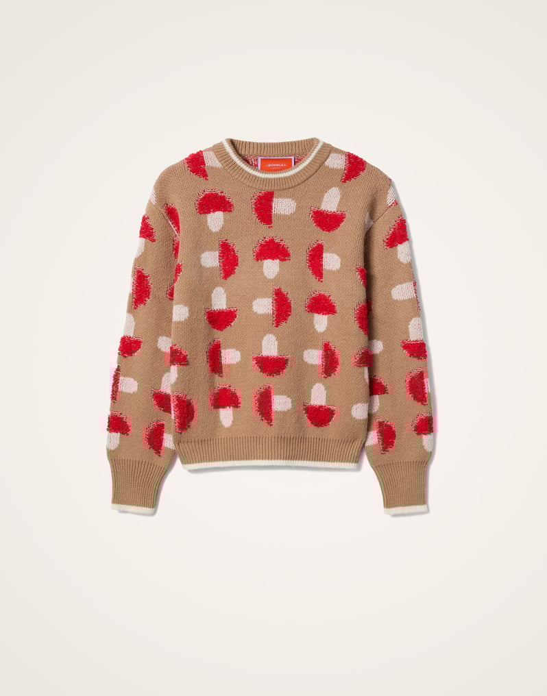 La DoubleJ Fun-Guy Sweater La DoubleJ Fun-Guy Sweater Camel & Red PUL0343KNI193VA449BR04