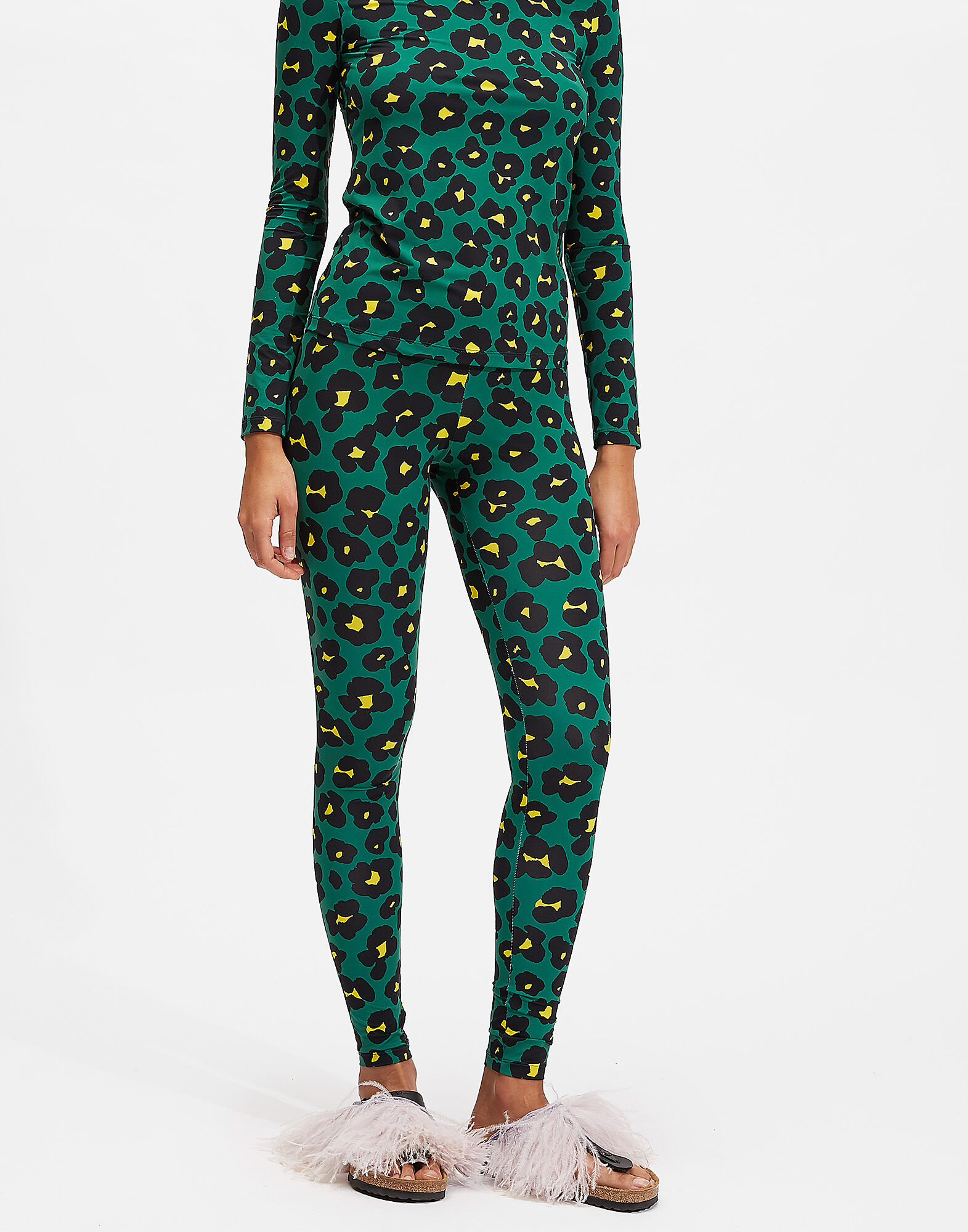 LaDoubleJ Leggings Flower Leopard Verde TRO0013JER005FLL0002